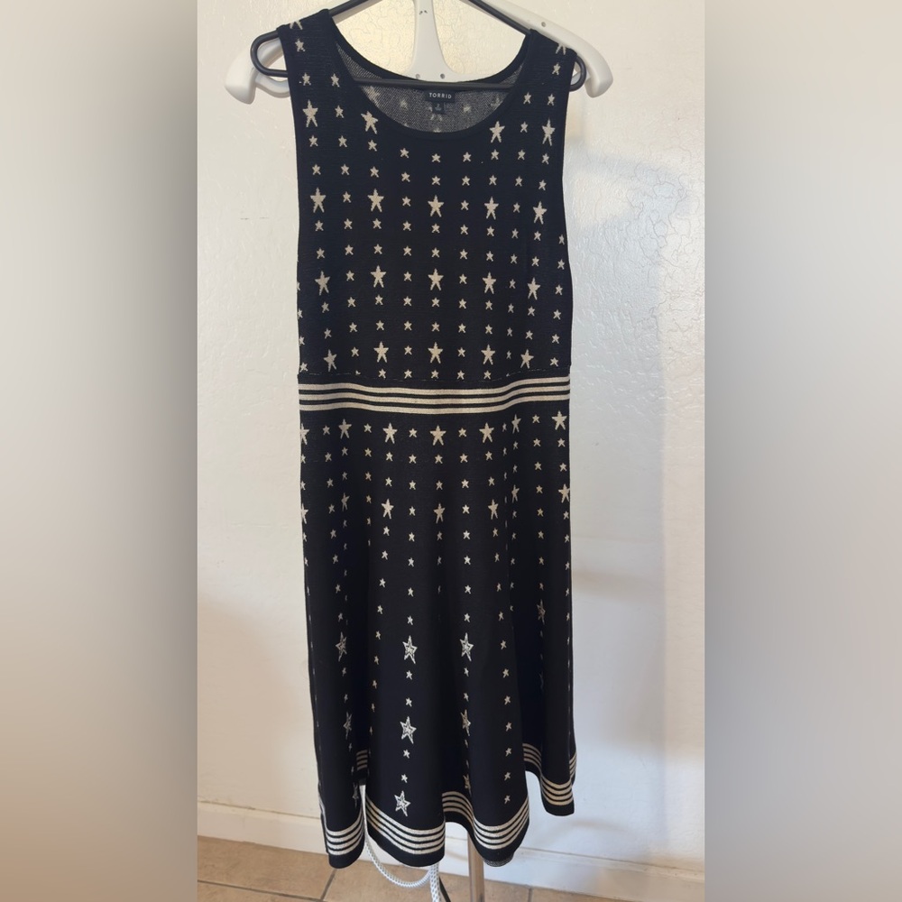 Torrid Black Maxi Skirt with Star Design